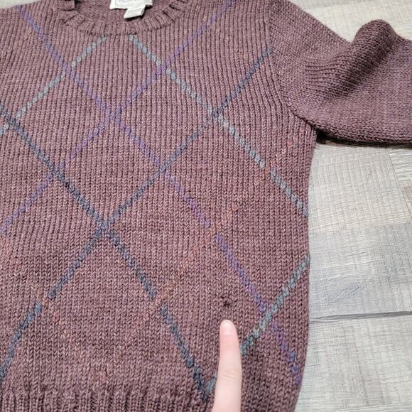 Tricots St Raphael Pure New Wool Argyle Sweater Mens Size Small Preppy Classic - Picture 7 of 9